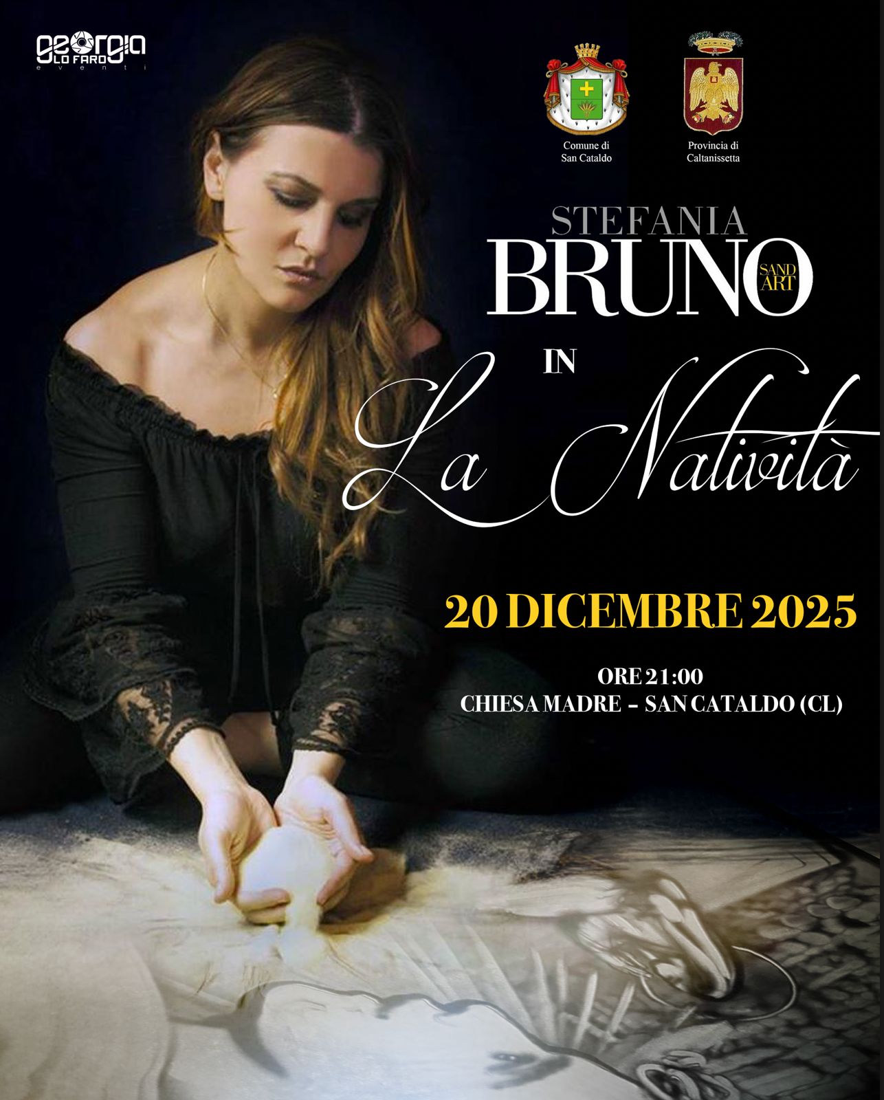 La Natività” di Stefania Bruno. La Sand Art protagonista a San Cataldo