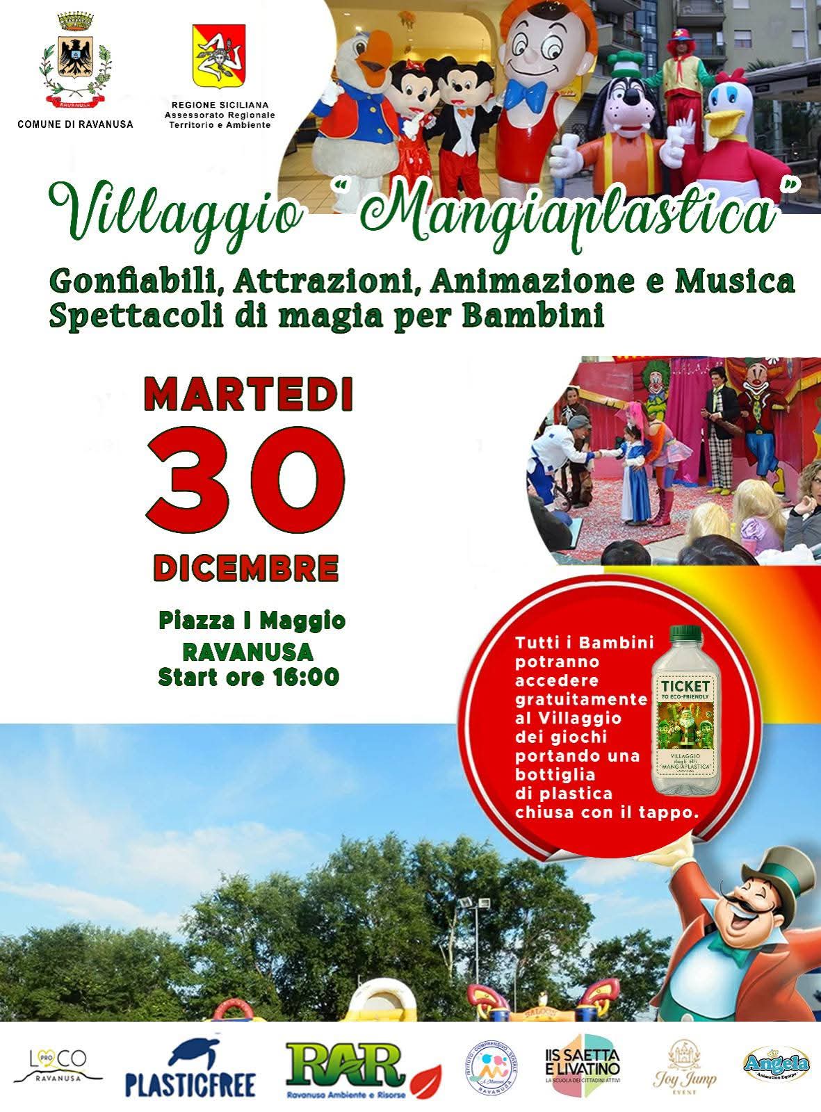 Educazione al rispetto dell’ambiente. Domani a Ravanusa il villaggio “Mangiaplastica”