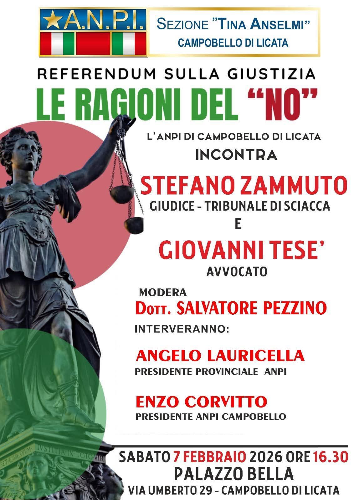 Referendum Giustizia. A Campobello incontro per sostenere il No