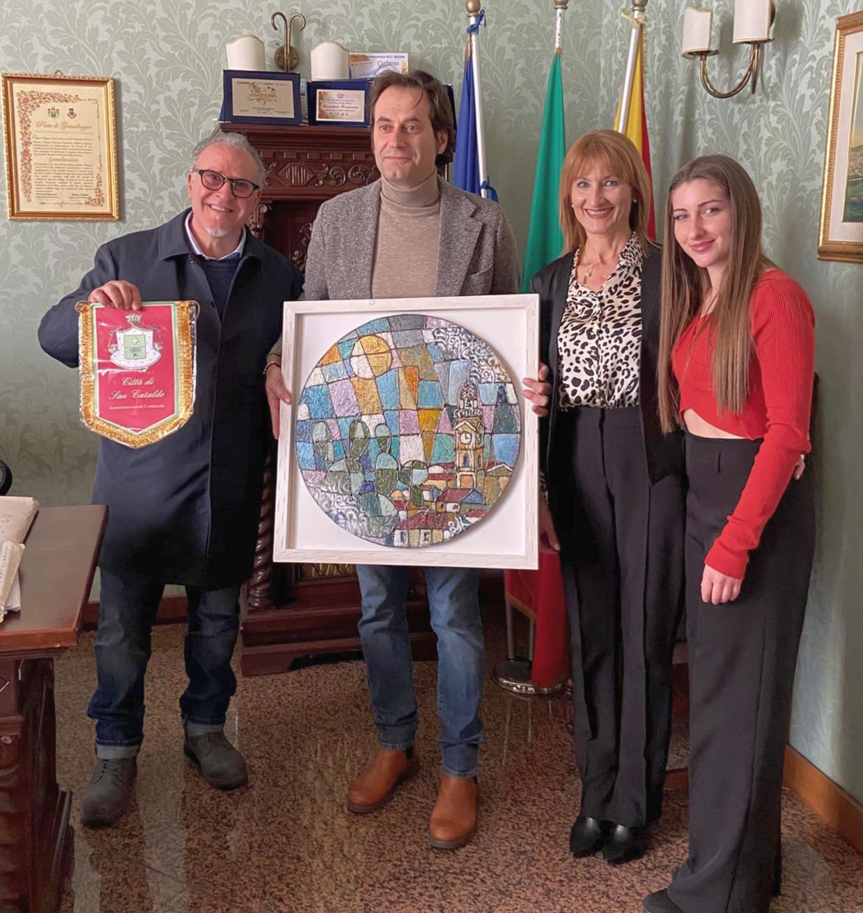 San Cataldo, sindaco riceve l’artista Giuseppe Bellomo