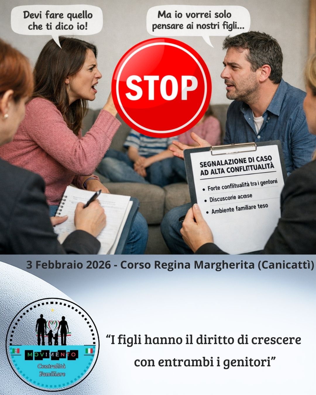 Affidi, a Canicattì campagna informativa del Movimento Centralità  Familiare