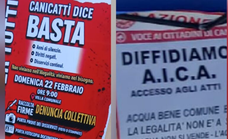 (Video) Canicattì alza la testa contro la gestione dell’acqua, boom di adesioni alle due raccolte firme promosse in città