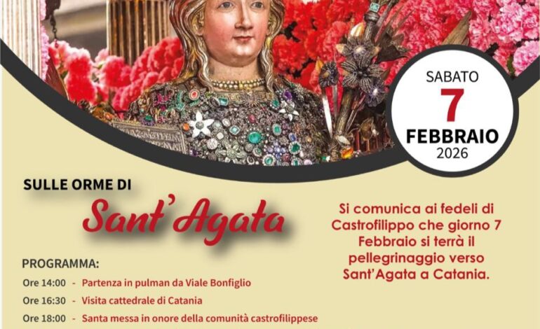 Castrofilippo, sabato 7 il pellegrinaggio a Sant’Agata a Catania