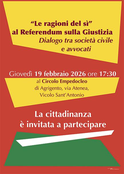 Referendum Giustizia, giovedì incontro ad Agrigento su “Le ragioni del sì”