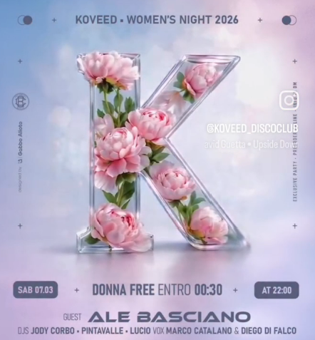 7 marzo, al Koveed omaggio alle donne: ingresso gratuito entro le 00.30
