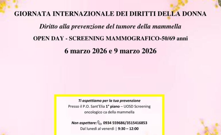 Tumore al seno, 2 giornate di visite gratuite all’ospedale di Caltanissetta