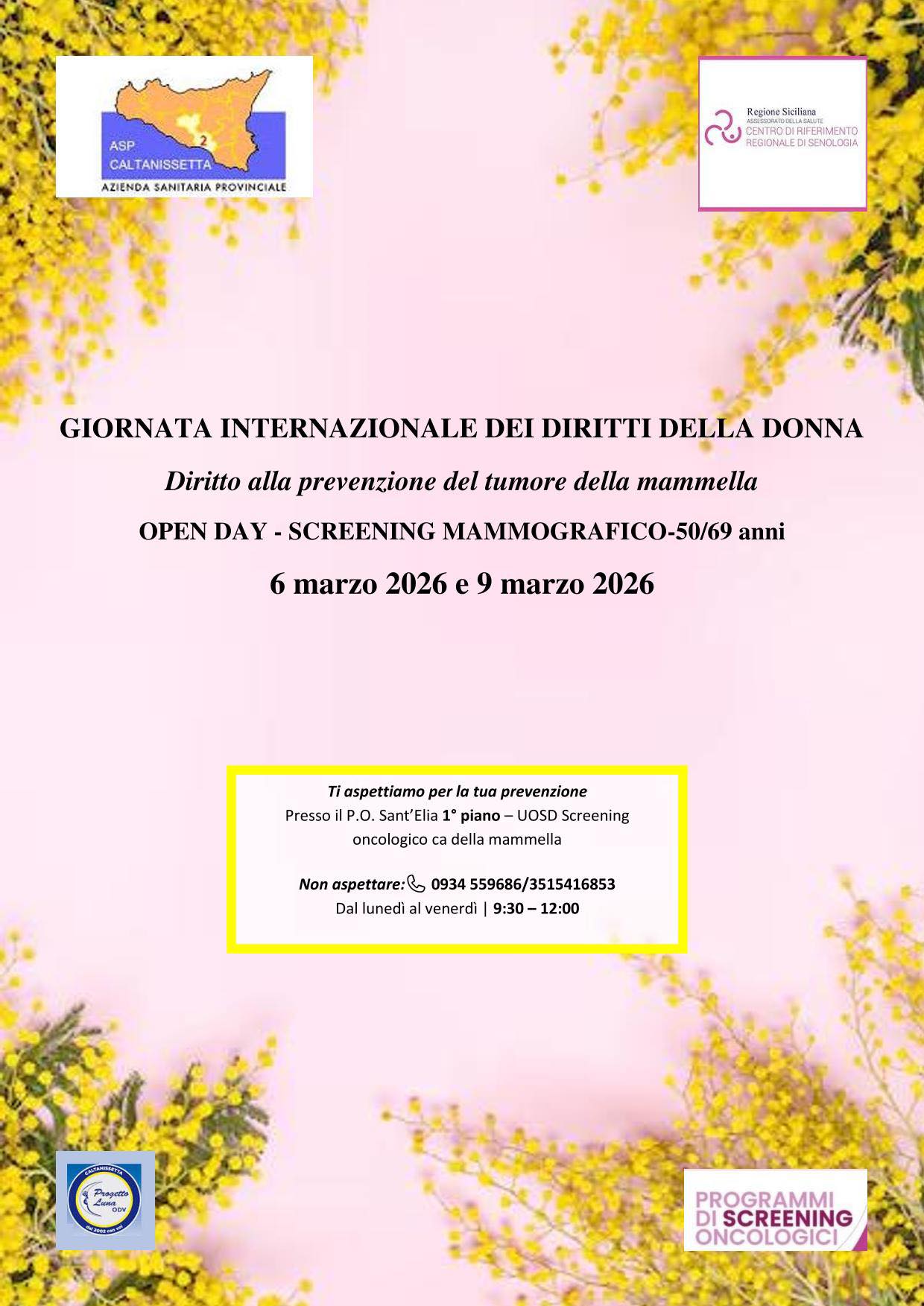 Tumore al seno, 2 giornate di visite gratuite all’ospedale di Caltanissetta