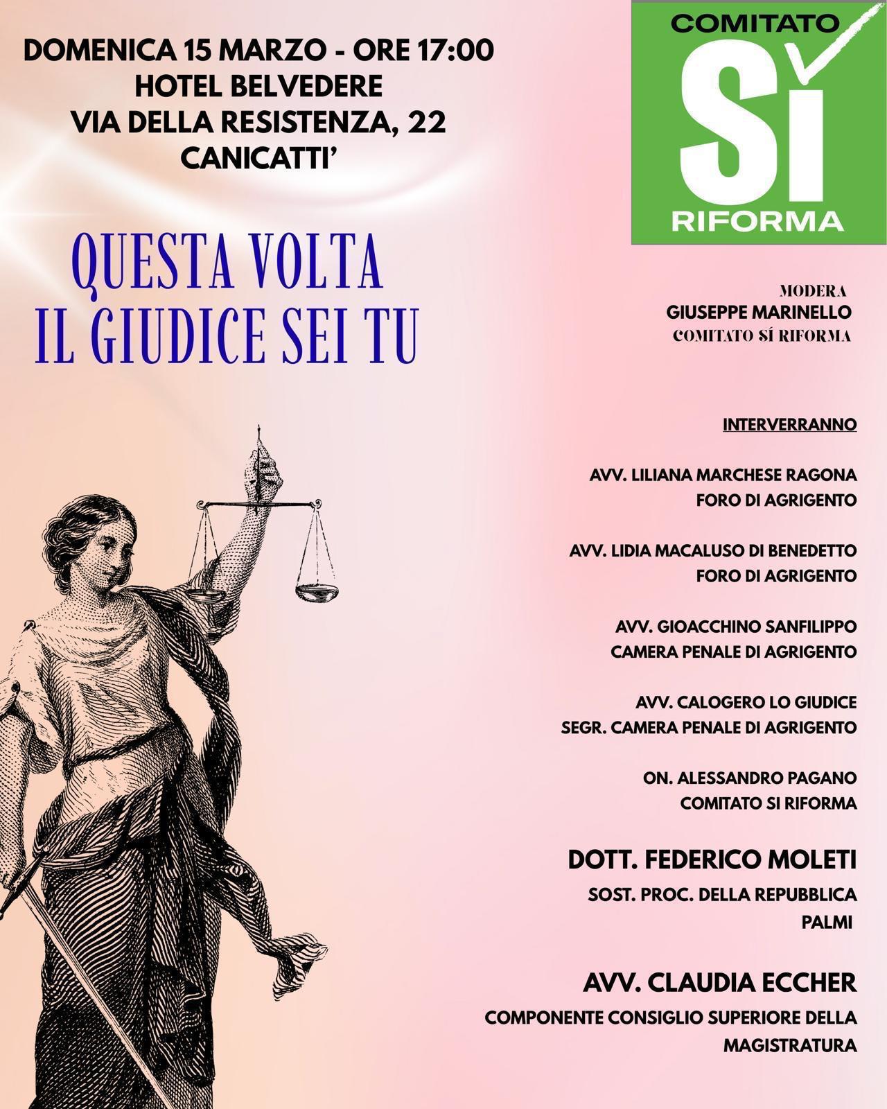 Referendum, a Canicattì domenica incontro a favore del Sì