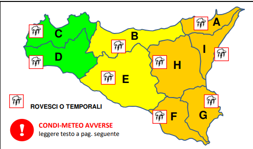 Ancora maltempo in Sicilia, allerta gialla nell’Agrigentino