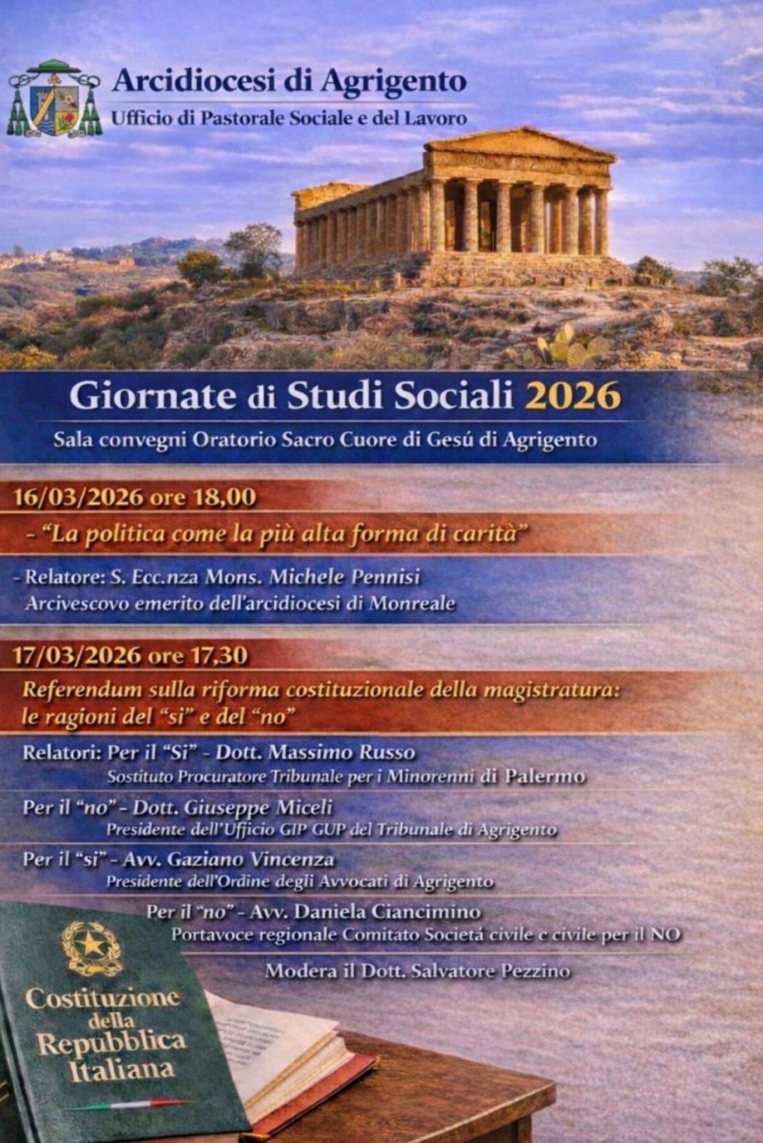 Agrigento, al via le Giornate di Studi Sociali 2026