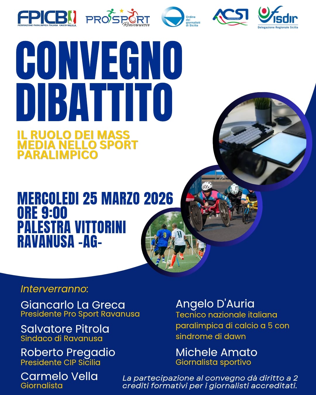 Inclusione, a Ravanusa dibattito su “Il ruolo dei mass media nello sport paralimpico”