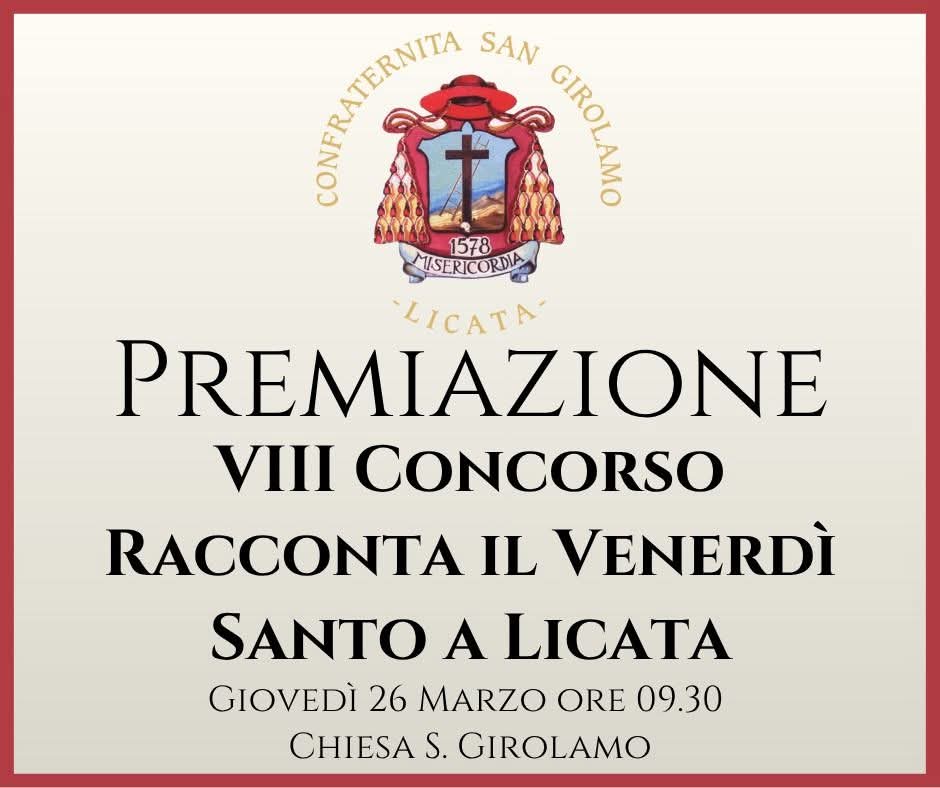 Licata, “Racconta il Venerdì Santo”: domani la consegna dei premi agli alunni delle scuole
