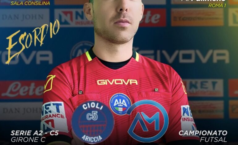 Arbritri Agrigento, esordio in serie A2 di calcio a 5 per Gaspare Giarratano