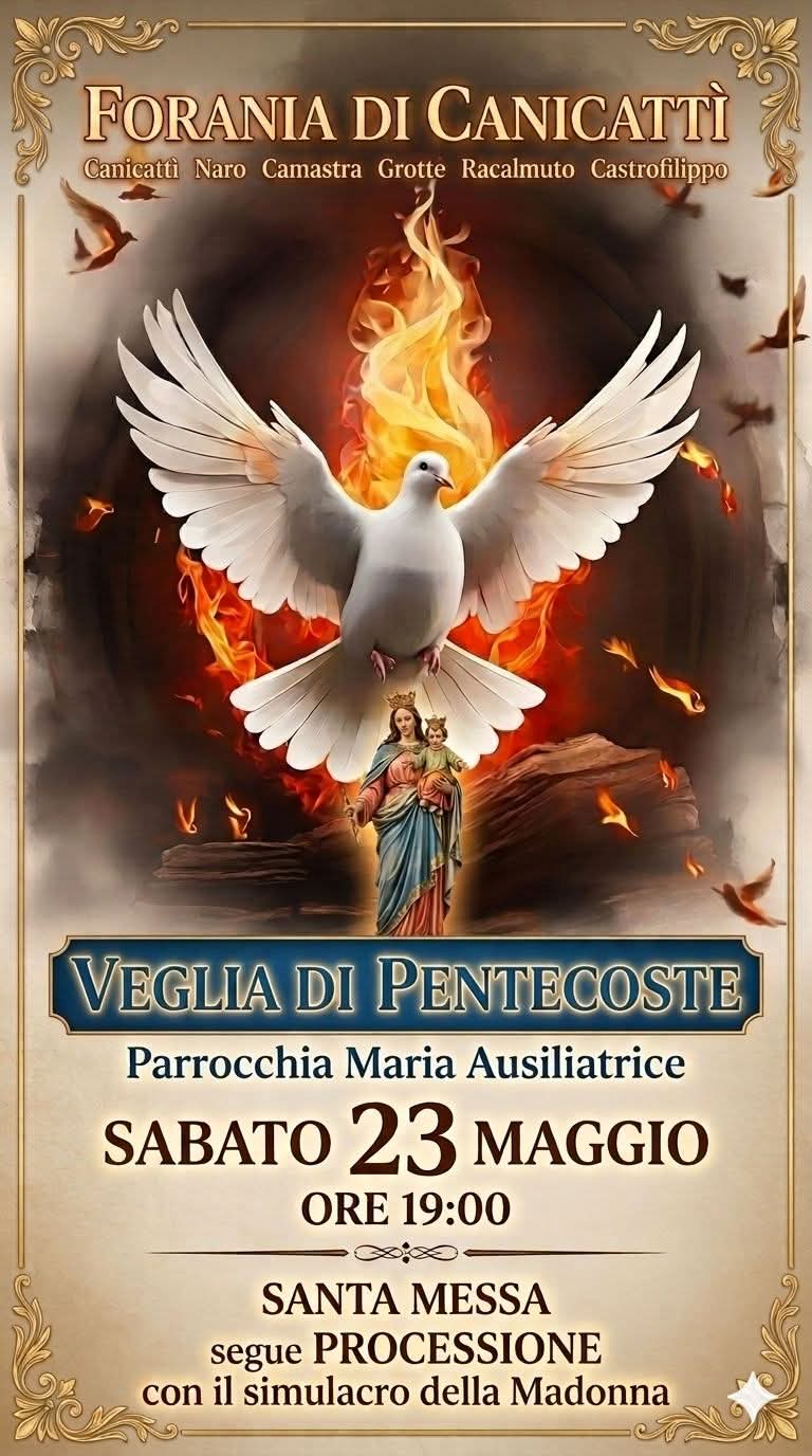Verso Pentecoste, a Canicattì veglia e processione con Maria Ausiliatrice