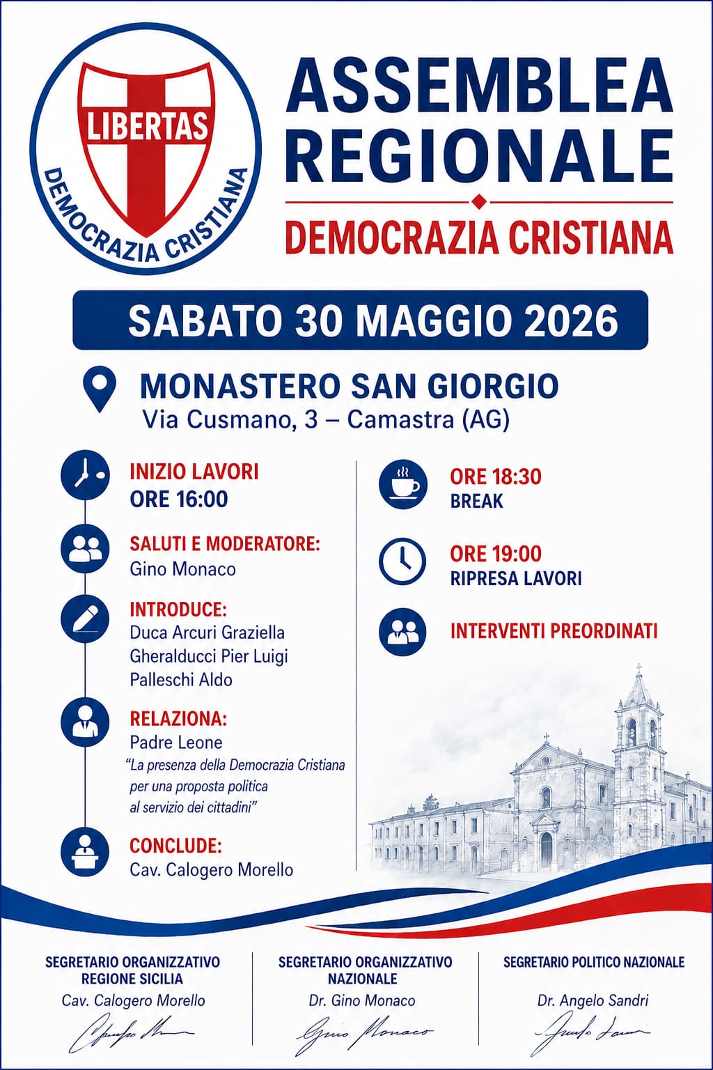 A  Camastra l’assemblea regionale della DC di Sandri. Intervista al segretario organizzativo Morello (Video)