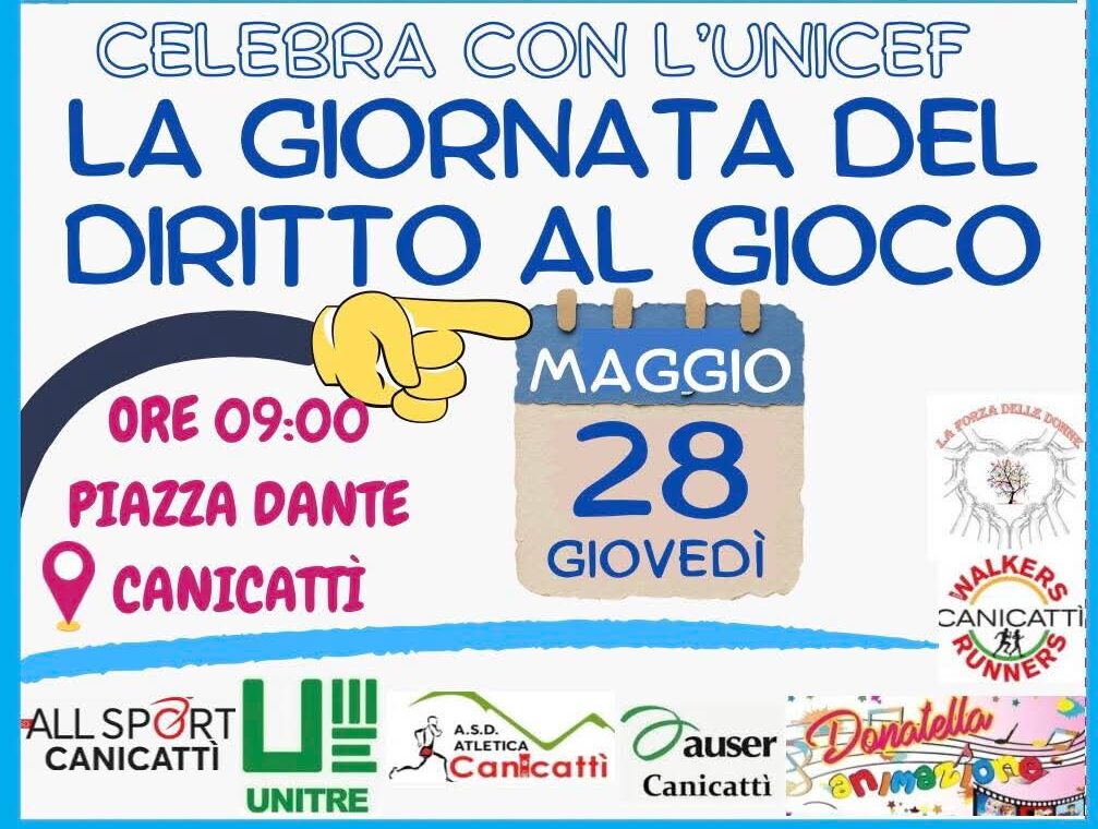 Canicattì celebra la Giornata del diritto al gioco, piazza Dante invasa dai bambini (Video)