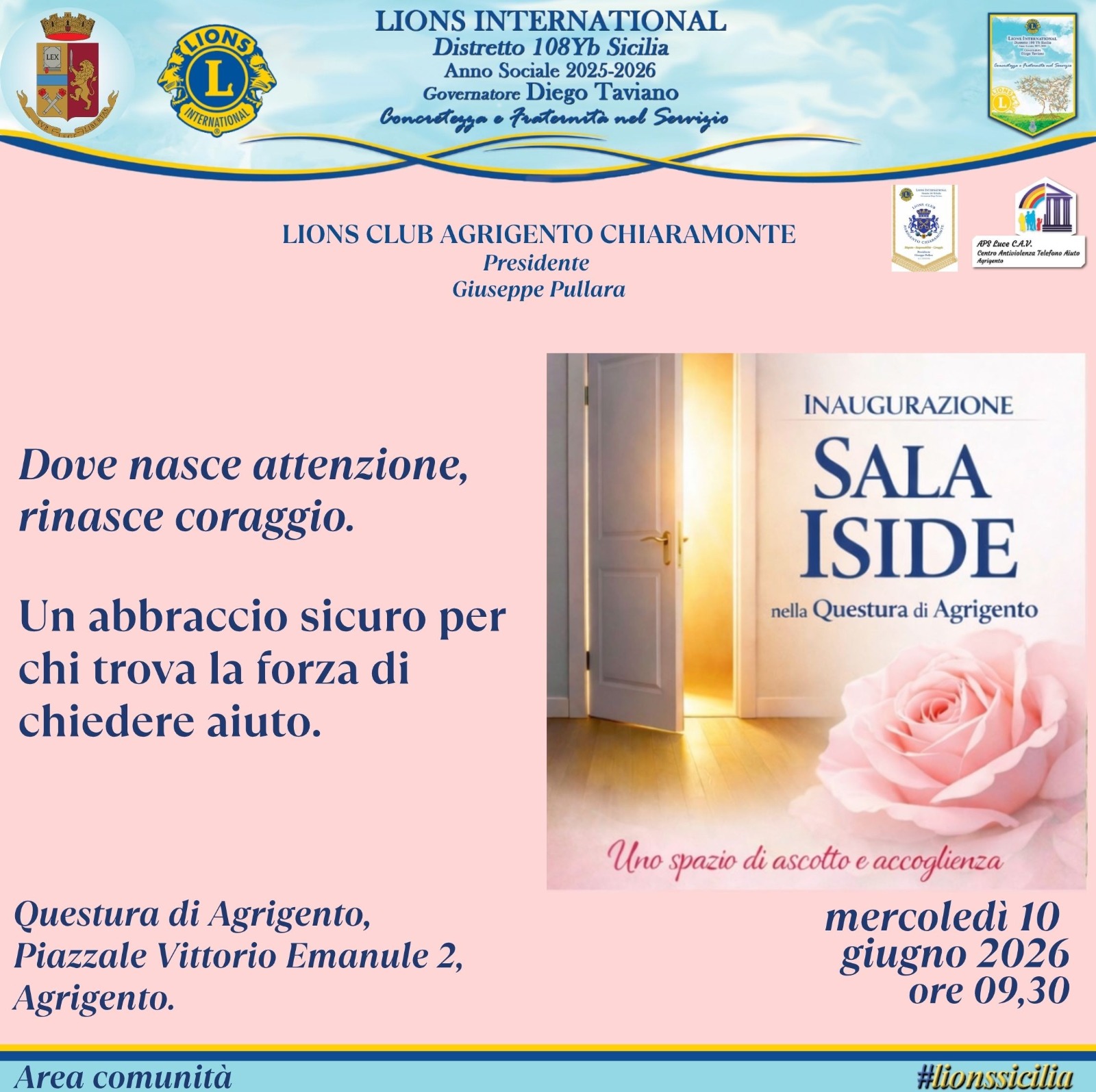 Agrigento, ascolto e sostegno alle vittime di violenza. Inaugurata in Questura la Sala Iside