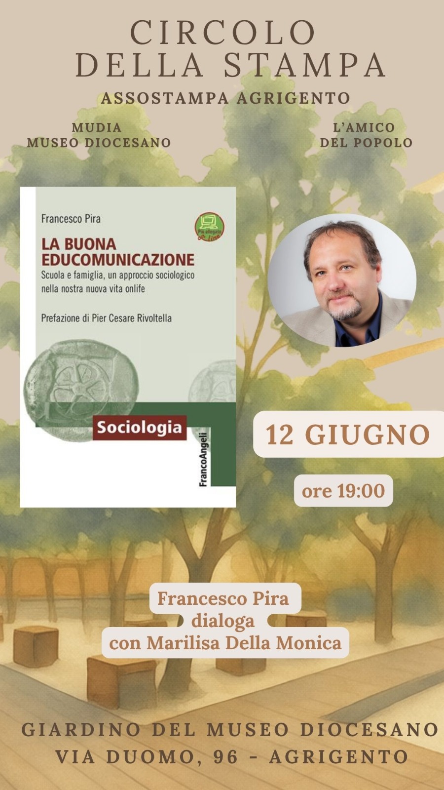 Agrigento, al via il Circolo della Stampa con “La buona Educomunicazione” di Francesco Pira