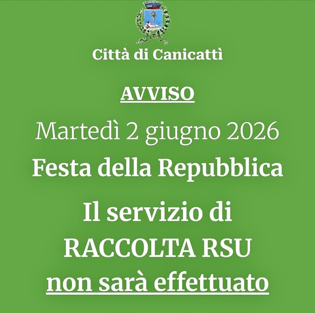 Canicatti, il 2 giugno salta la raccolta differenziata porta a porta
