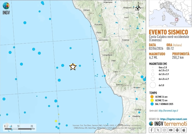 Forte scossa di terremoto, paura anche in Sicilia. Ecco dove è stata