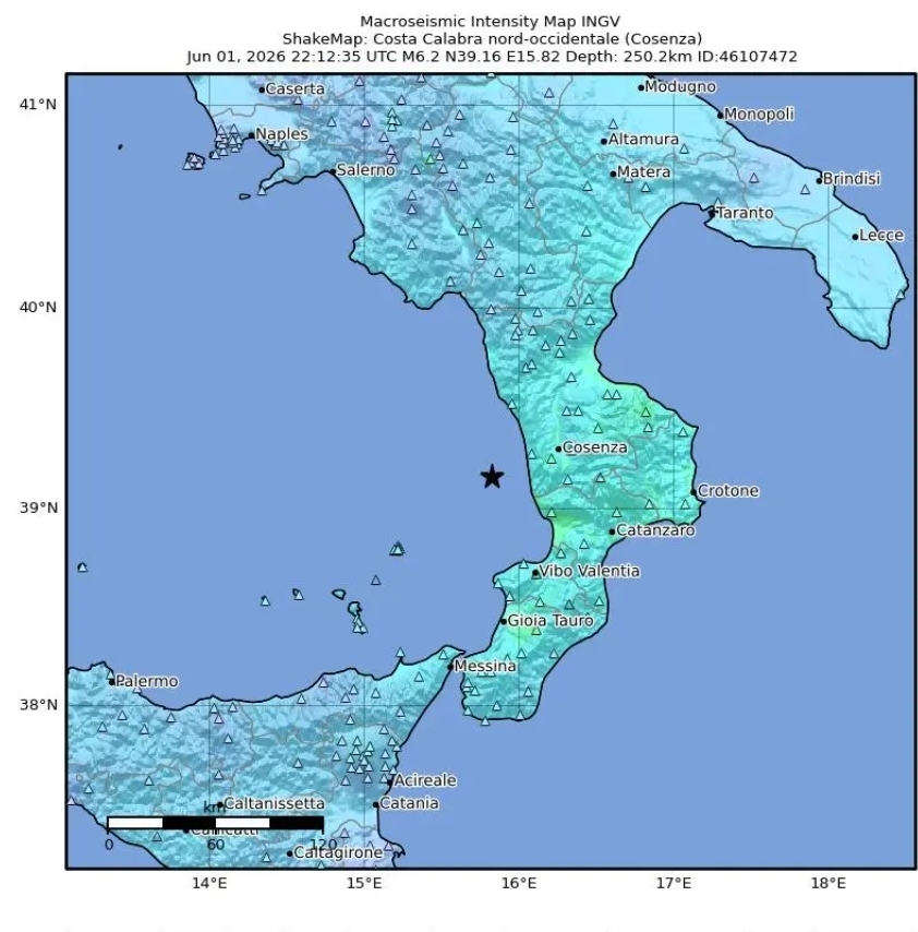 Terremoto, avvertita anche a Canicattì la scossa di 6.2