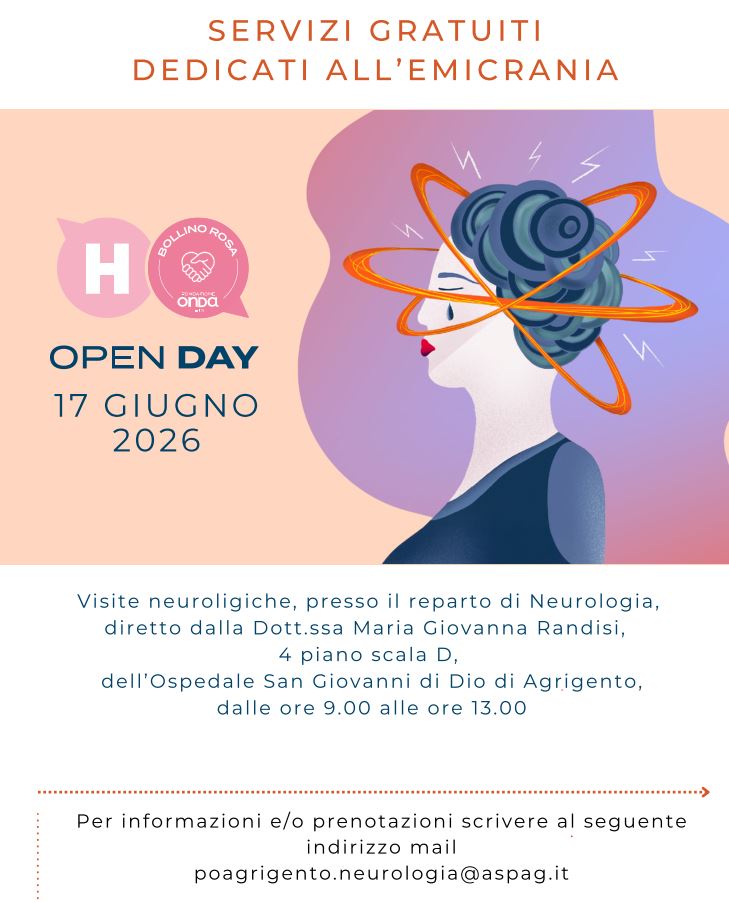 Emicrania, visite gratuite all’ospedale di Agrigento. Quando e come prenotarsi