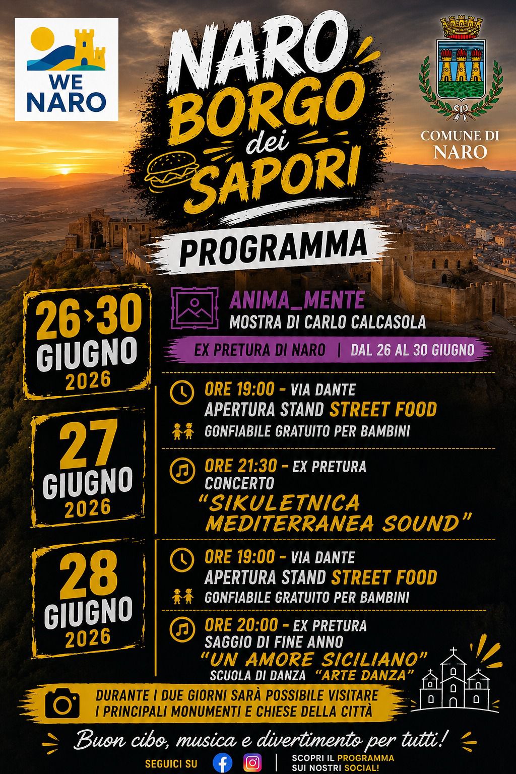 Naro, Borgo dei Sapori 27 e 28 Giugno 2026