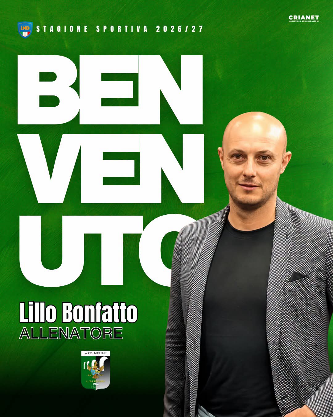 Calcio, Lillo Bonfatto nuovo tecnico del Melilli