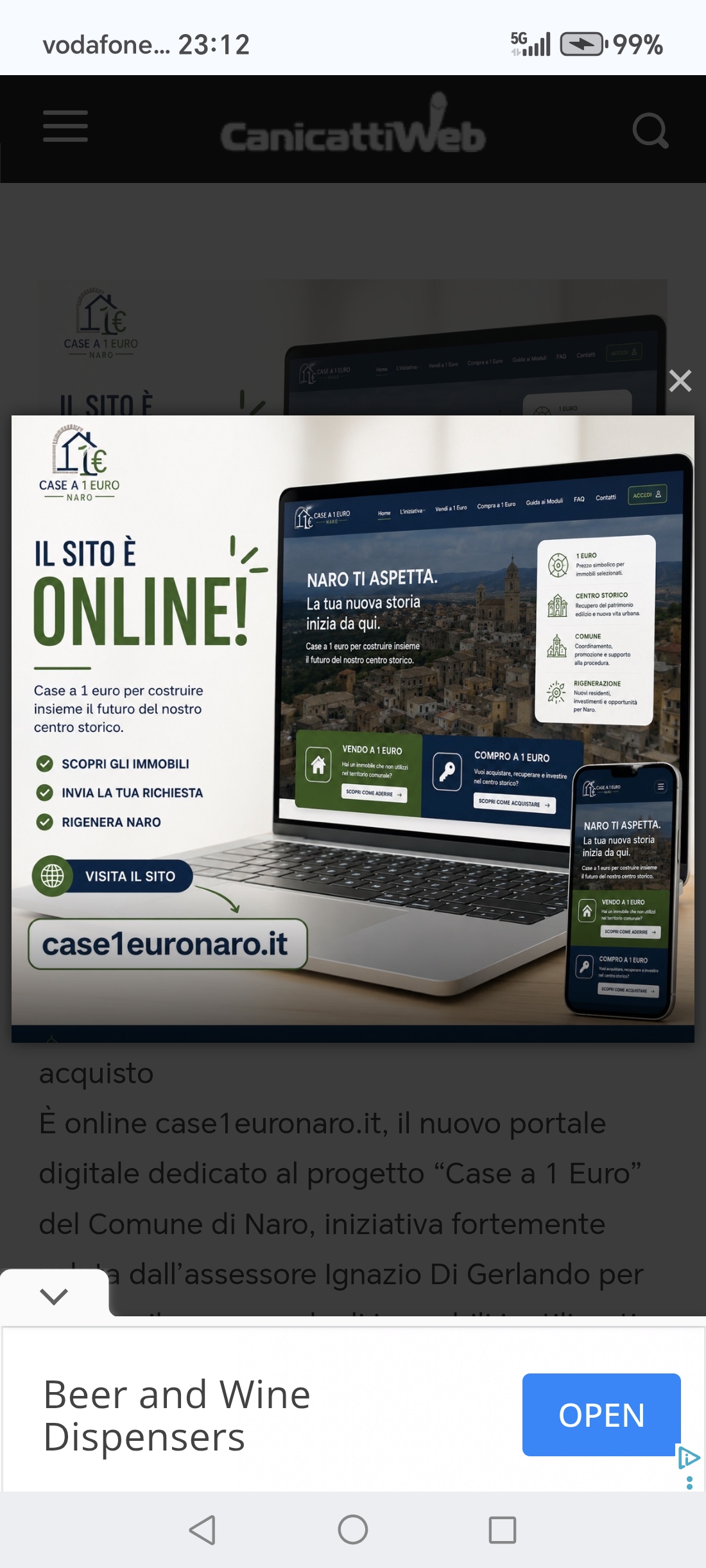 Case a 1 Euro Naro, online il nuovo portale digitale
