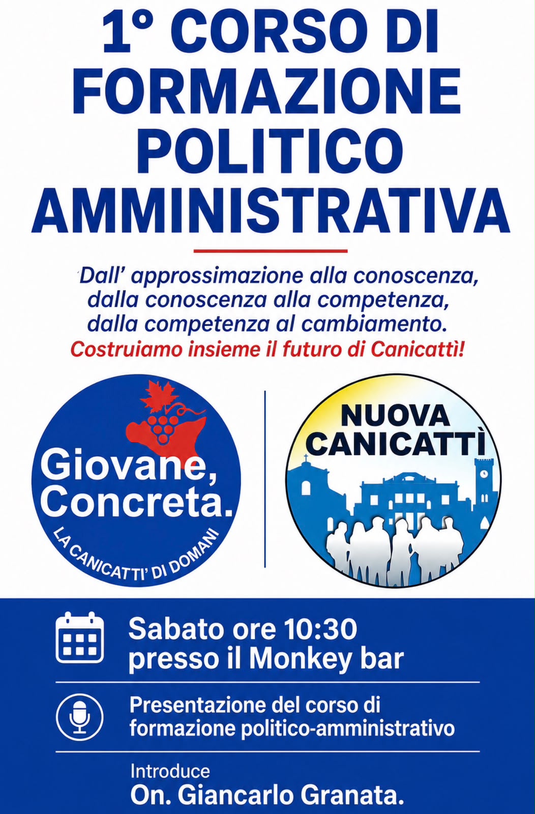 Canicattì, un corso per aspiranti politici e amministratori