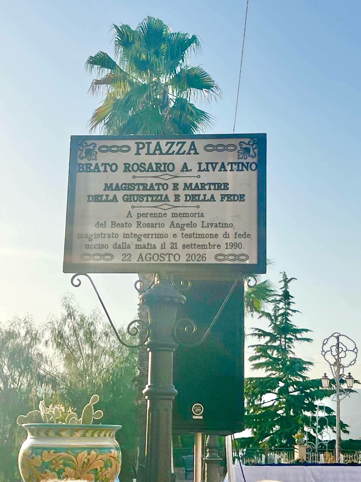 Rosario Livatino, al Giudice Beato intitolata una piazza ad Alessandria della Rocca
