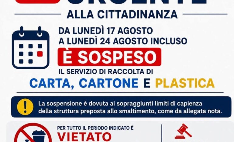 Porto Empedocle, sospesa la raccolta di plastica, carta e cartone