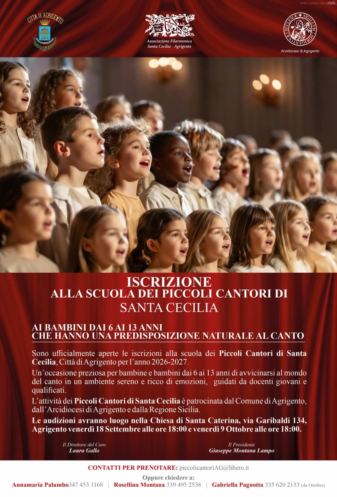 Agrigento, aperte le iscrizioni alla Scuola dei Piccoli Cantori di Santa Cecilia