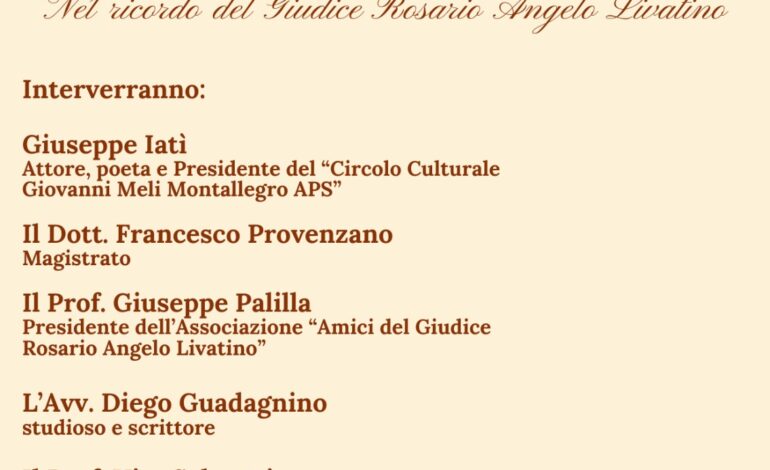 Montallegro ricorda il giudice Livatino. L’invito di Giuseppe Palilla. Video