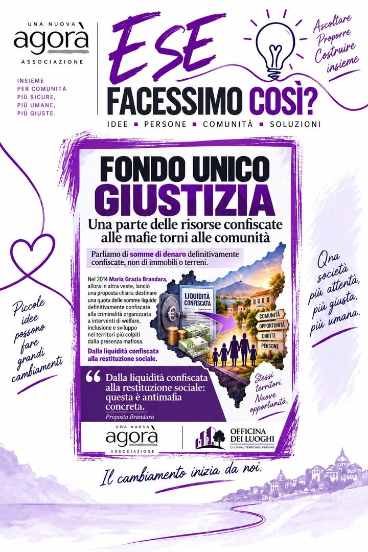 Fondo Unico Giustizia, Brandara rilancia:  il denaro sottratto alla mafie torni alle comunità